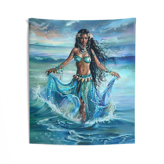 Orisha Yemaya Indoor Wall Tapestry - Panel De Trono