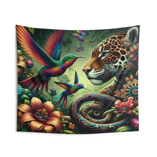 Hummingbird Jaguar | Wall Hanging Tapestry