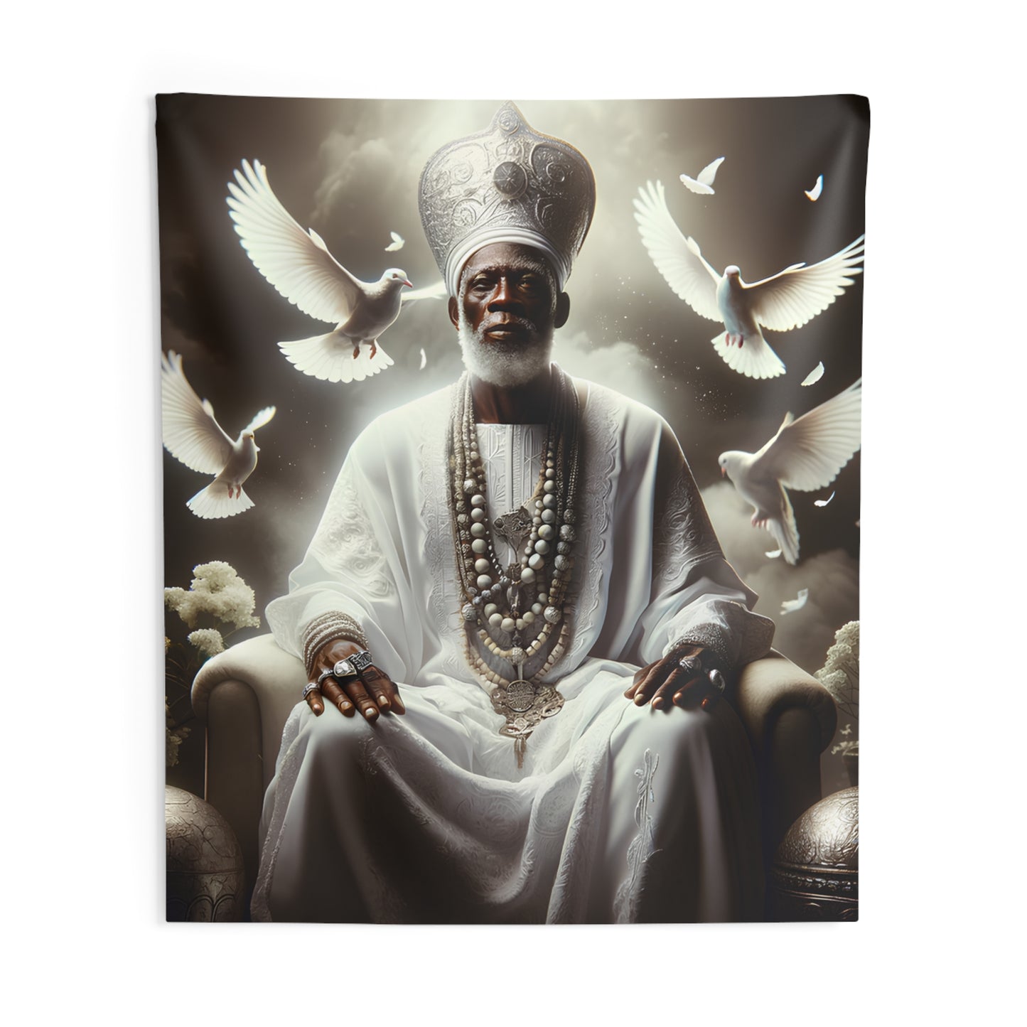 Orisha Obatala Indoor Wall Tapestry - Panel De Trono