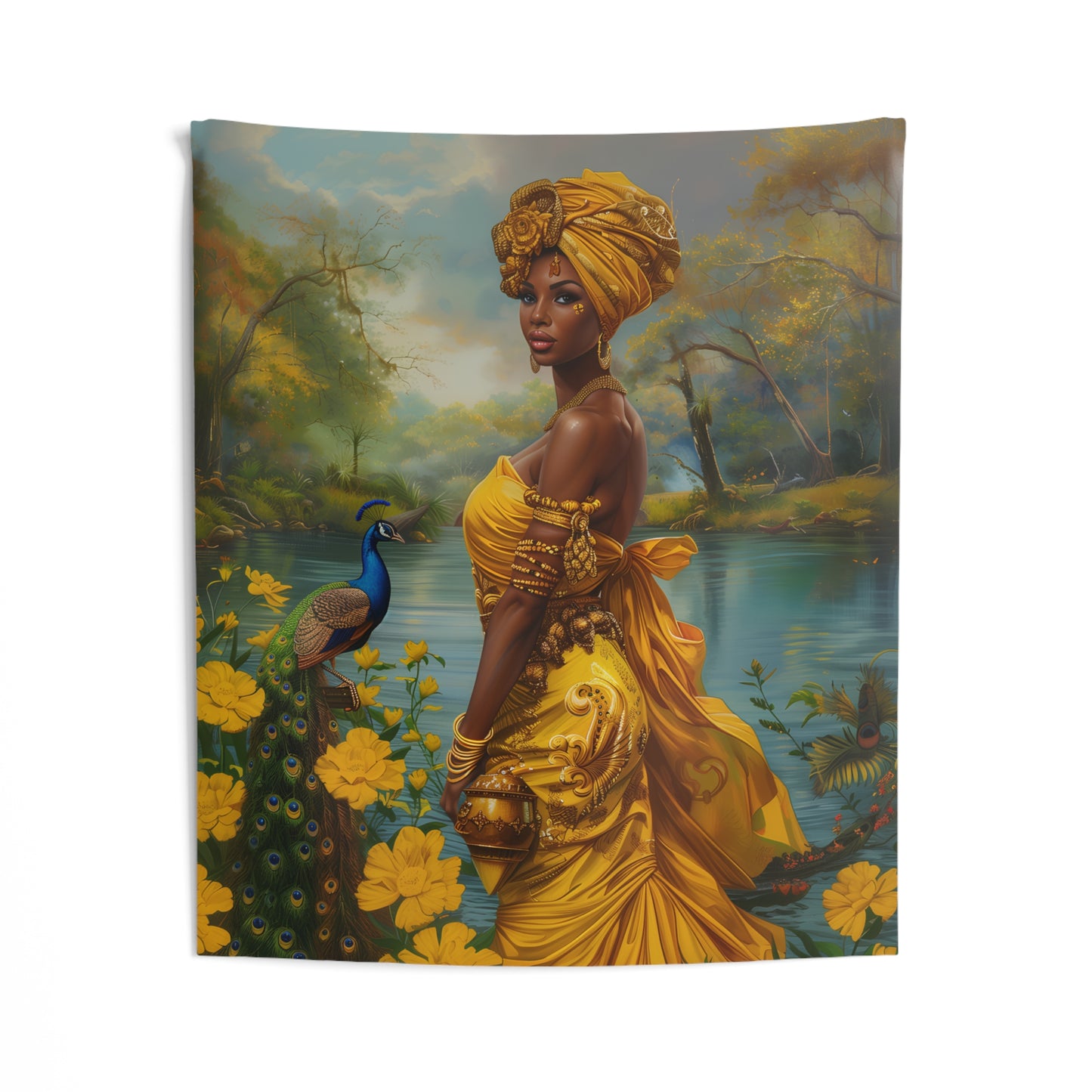 Tapestry - Oshun | Panel De Trono | | Regla De Ocha | Wall Art Print | Wall Art Tapestries | Home Decor Wall Art | Wall Art | Spiritual Art