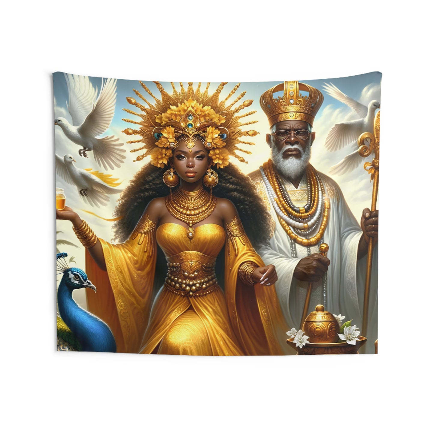 Orisha Oshun  & Obatala Tapestries | Wall Art | Yoruba | Santeria