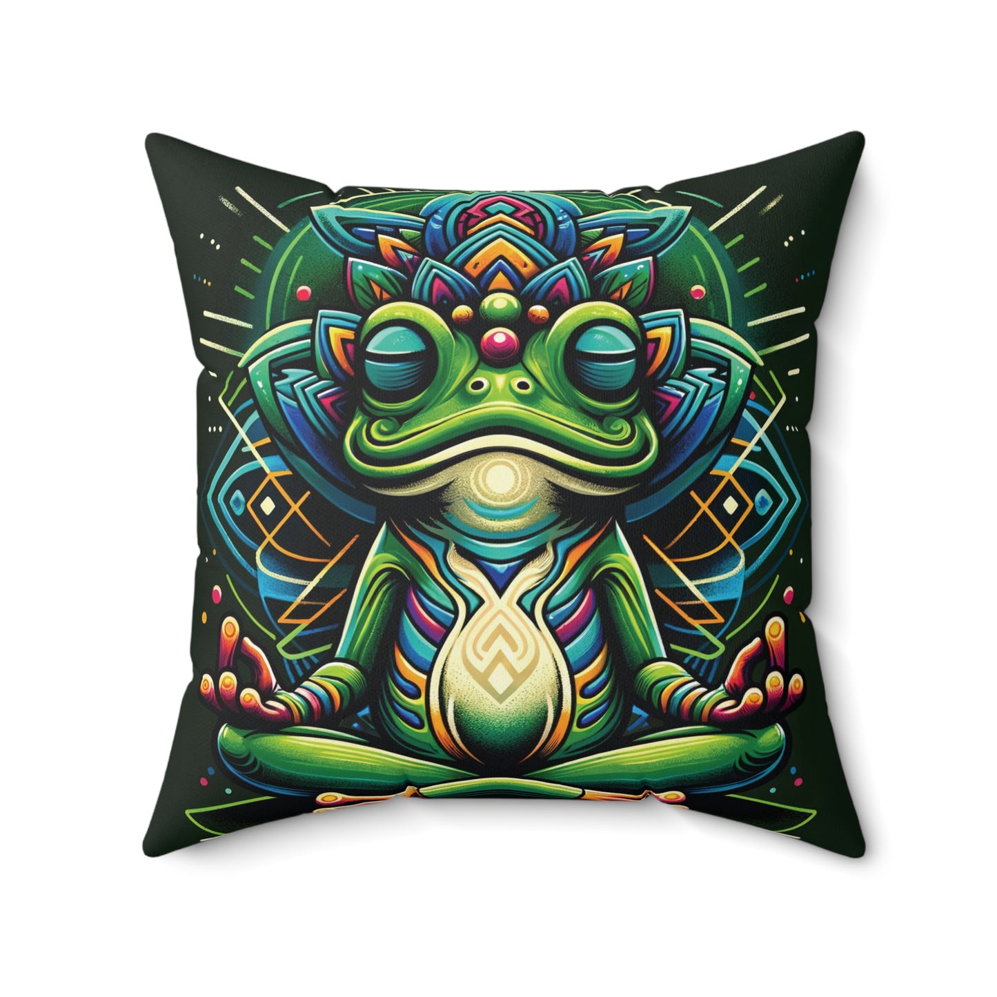 Kambo Frog Faux Suede Square Pillow | Spiritual Gifts