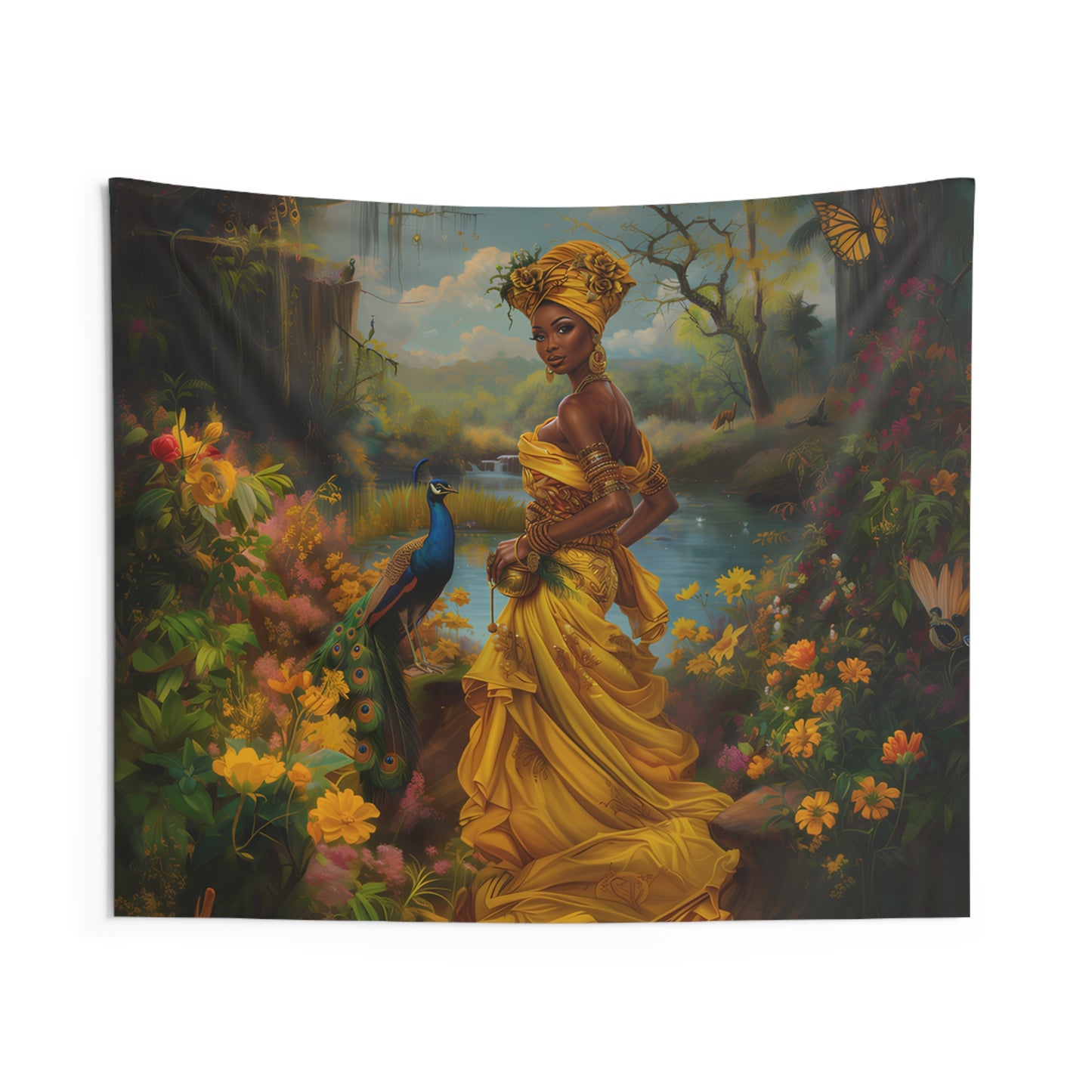 Tapestry - Oshun | Panel De Trono | | Regla De Ocha | Wall Art Print | Wall Art Tapestries | Home Decor Wall Art | Wall Art | Spiritual Art