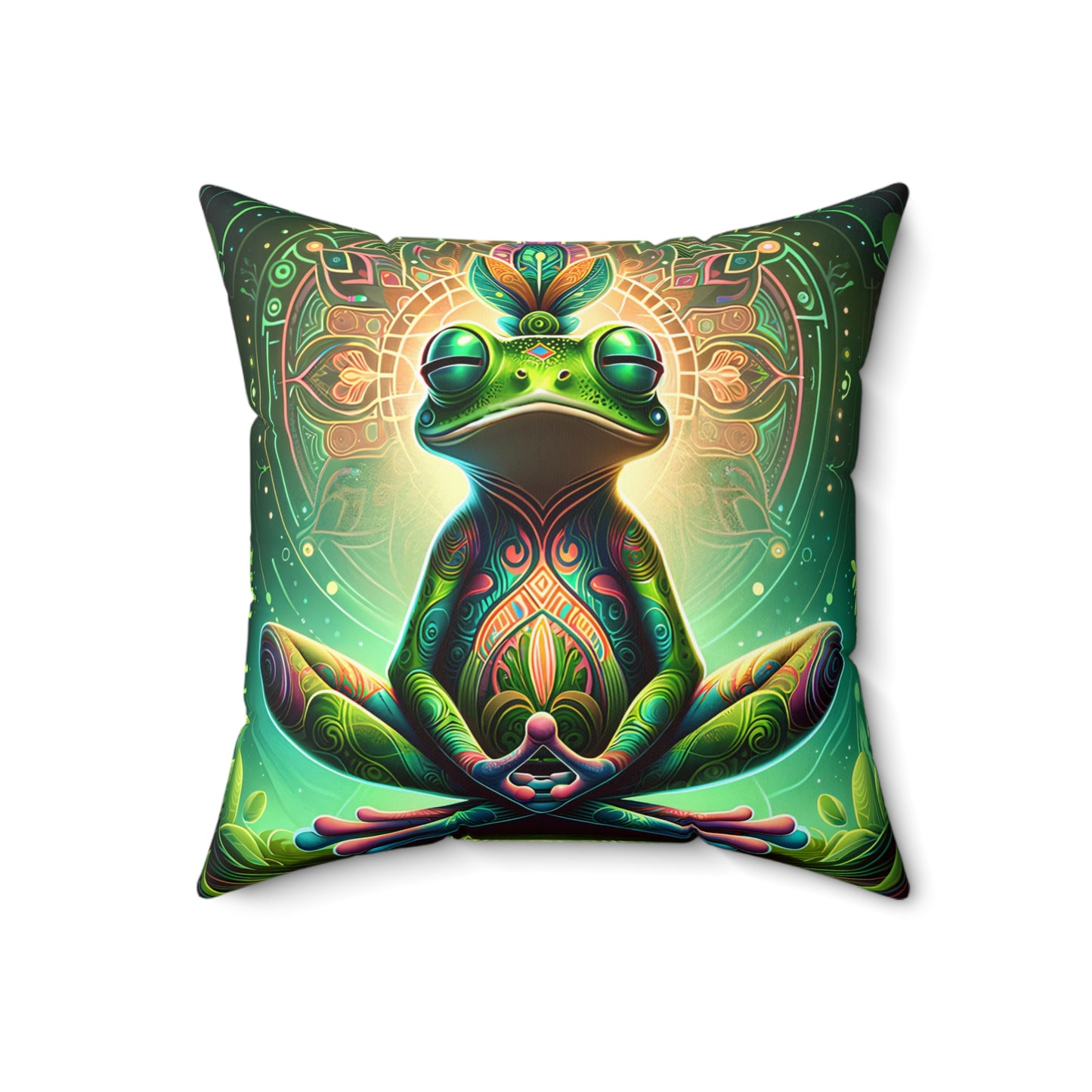 Kambo Frog Faux Suede Square Pillow | Spiritual Gifts