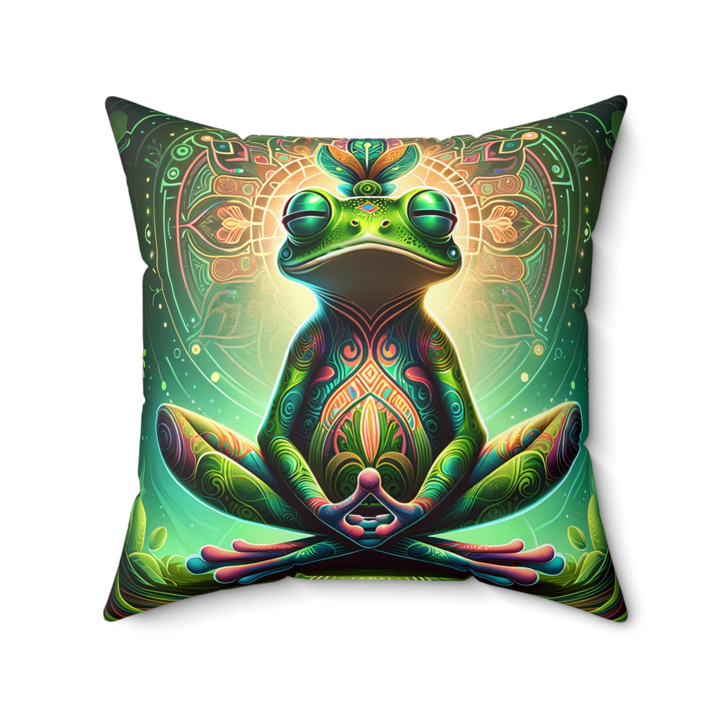 Kambo Frog Faux Suede Square Pillow | Spiritual Gifts