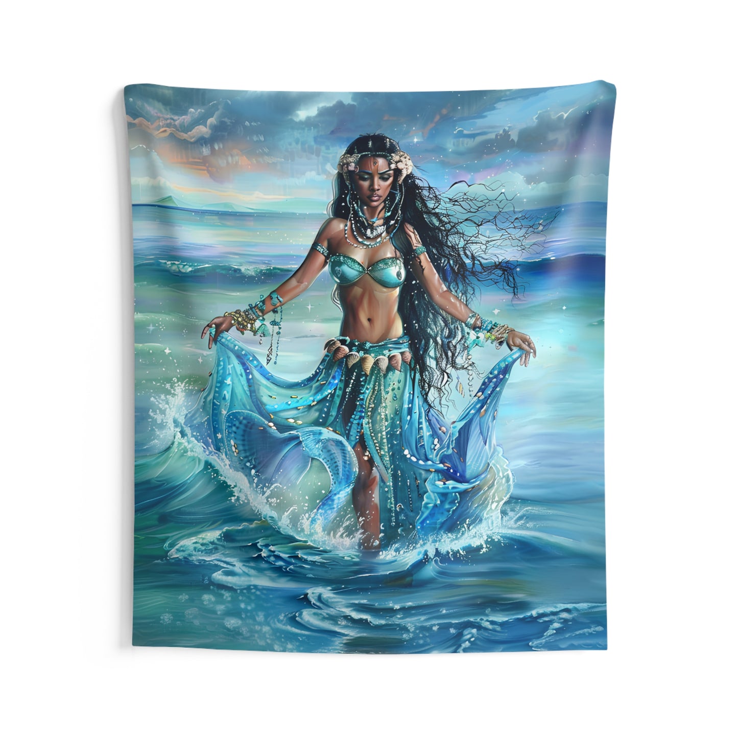 Orisha Yemaya Indoor Wall Tapestry - Panel De Trono