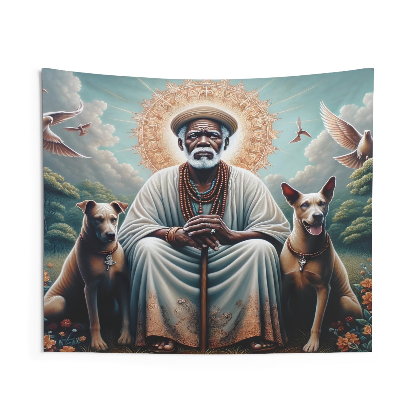 Orisha Orisha San Lazaro Babalú-Ayé Tapestries | Wall Art | Yoruba |  Santeria