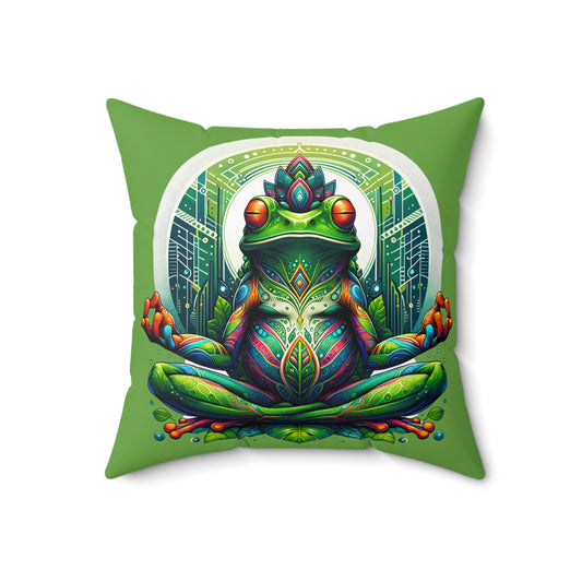 Kambo Frog Faux Suede Square Pillow | Spiritual Gifts