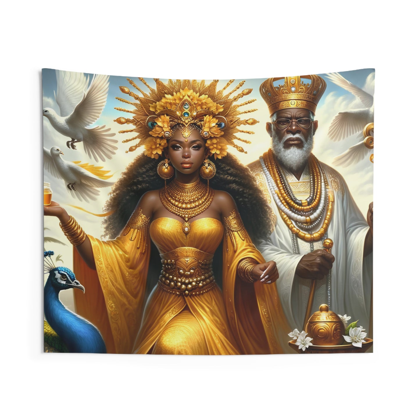 Orisha Oshun  & Obatala Tapestries | Wall Art | Yoruba | Santeria