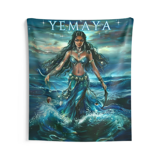 Orisha Yemaya Indoor Wall Tapestry - Panel De Trono