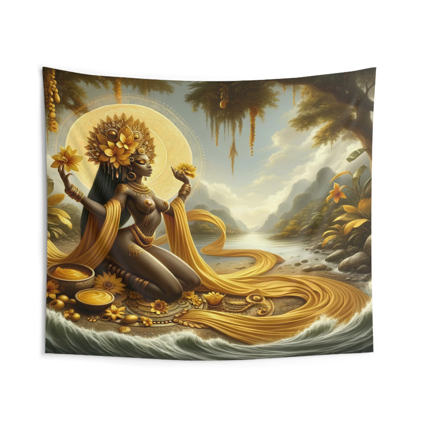 Orisha Oshun Indoor Wall Tapestry - Panel De Trono