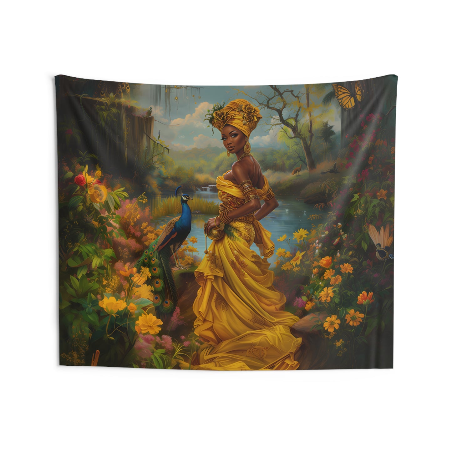 Tapestry - Oshun | Panel De Trono | | Regla De Ocha | Wall Art Print | Wall Art Tapestries | Home Decor Wall Art | Wall Art | Spiritual Art