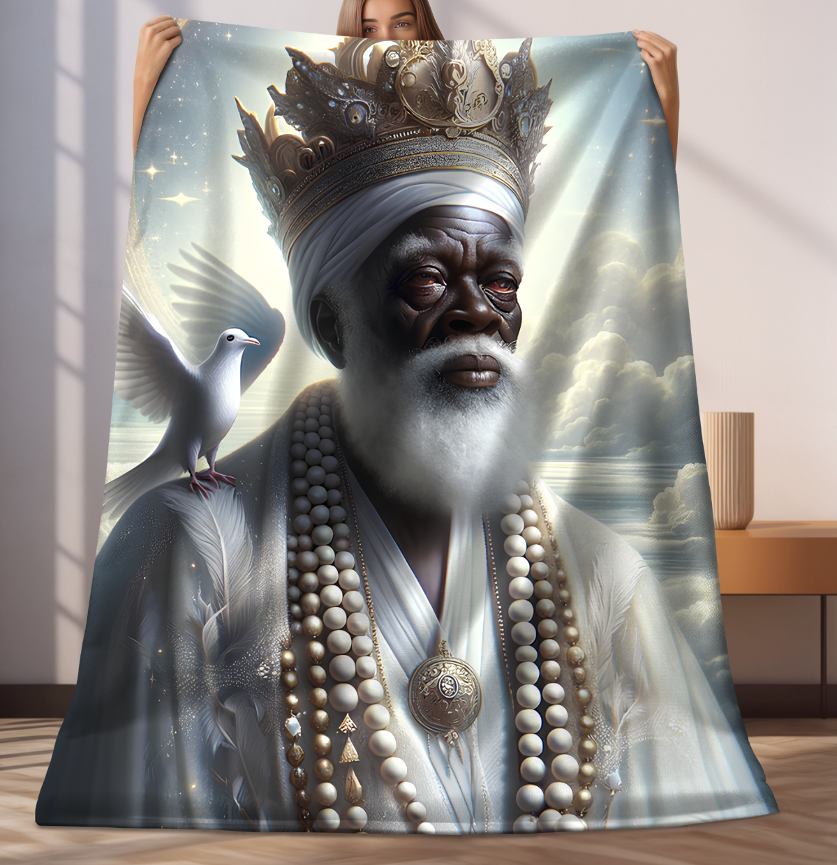 Orisha Obatala Blanket | African Deity | Yoruba | Santeria