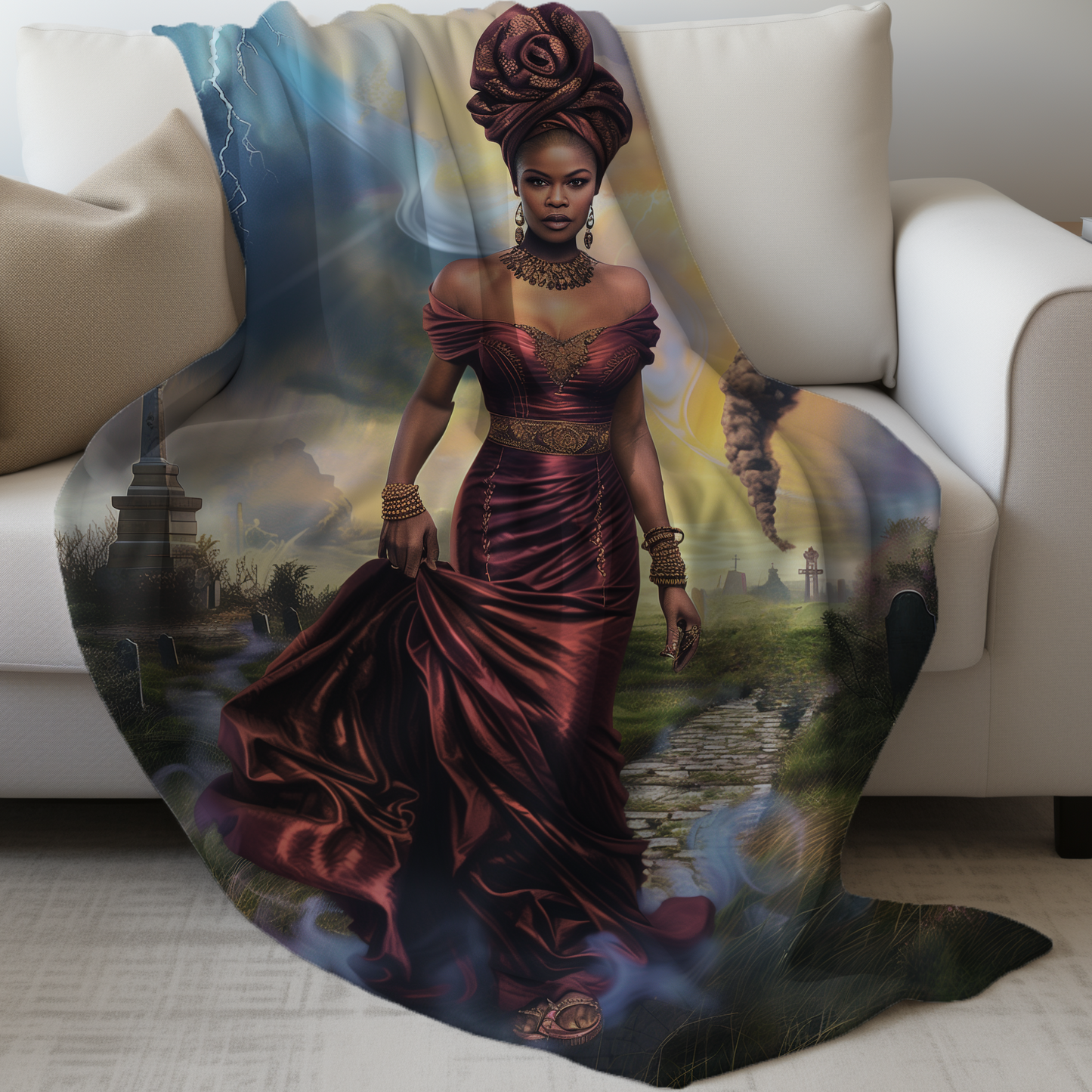 Orisha Oya Blanket | African Deity | Yoruba | Santeria